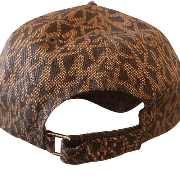 MK Michael Kors Signature Logo Print Brown Baseball Cap - Picture 5 of 9